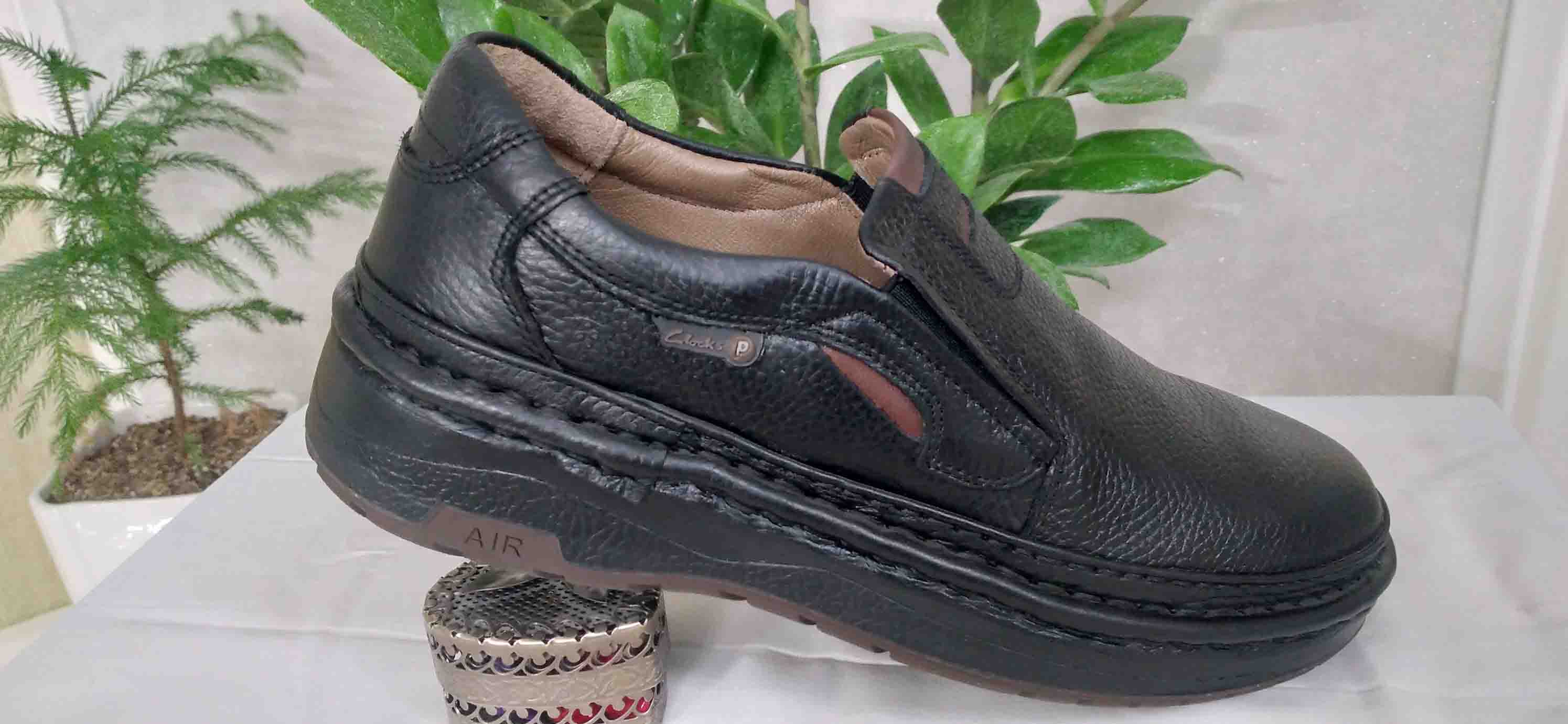 کلارک مردانه تمام چرم مشکی رئال پاتریک بدون بند کد 276