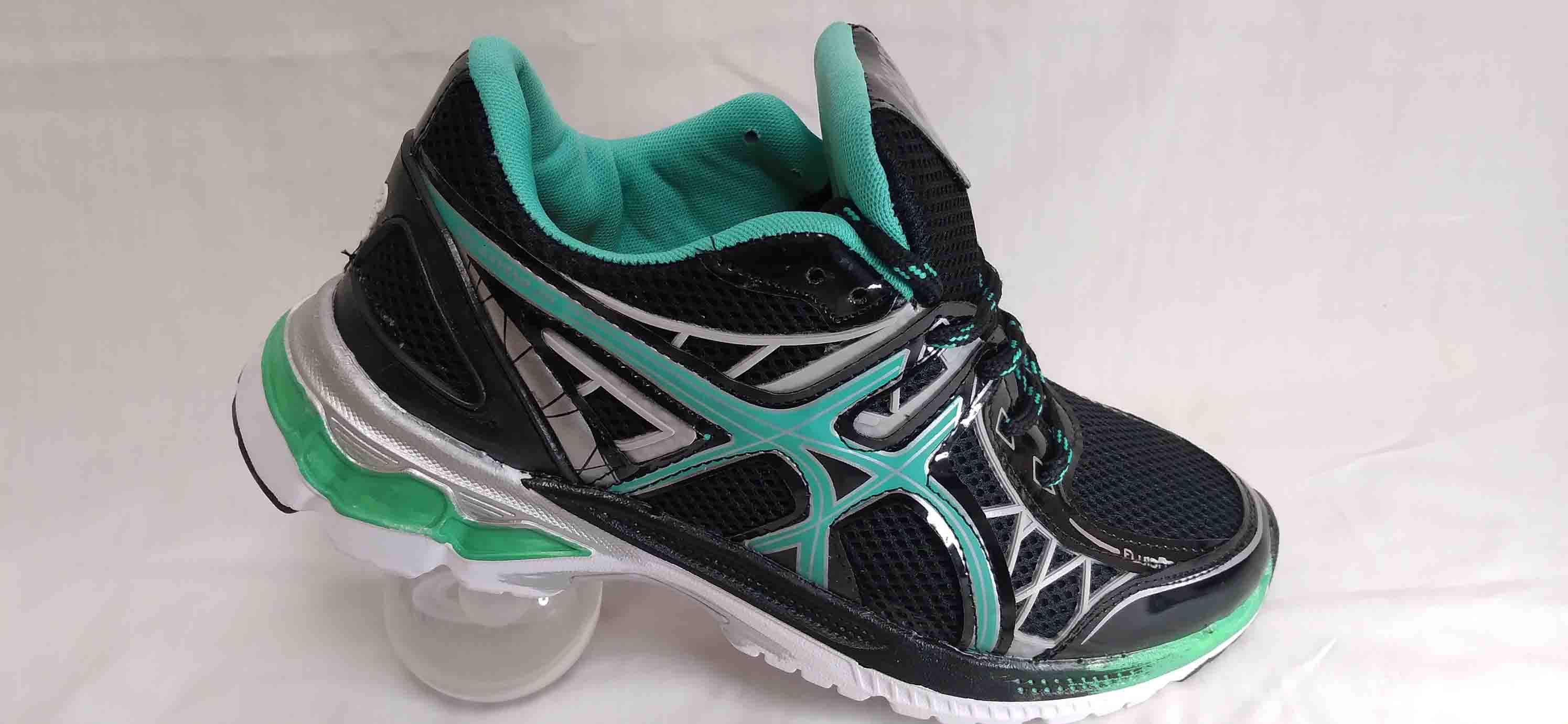 کتونی اسیکس مشکی سبز کد 152