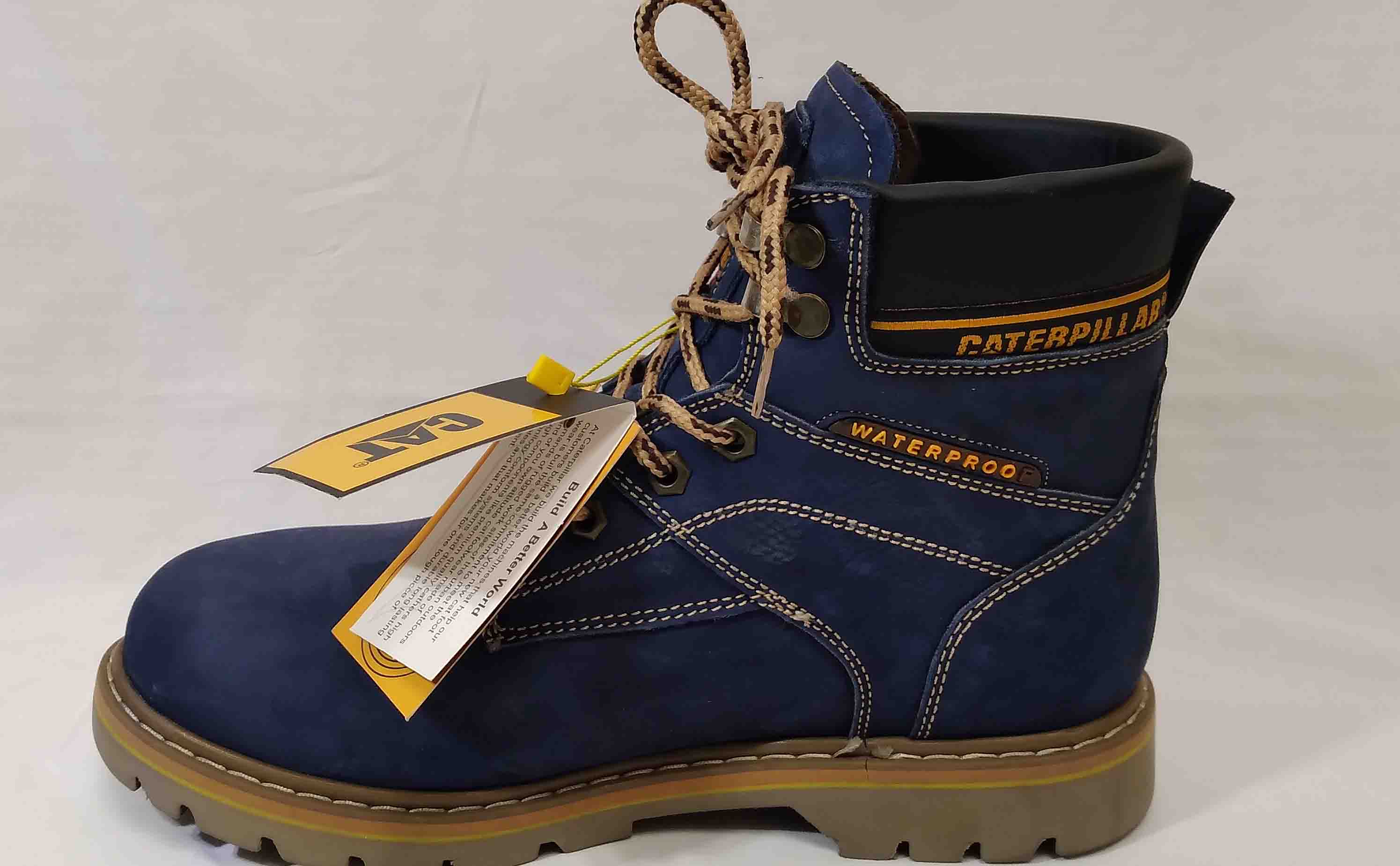 تیم مردانه تمام چرم کاترپیلار رنگ سرمه ای کد 116