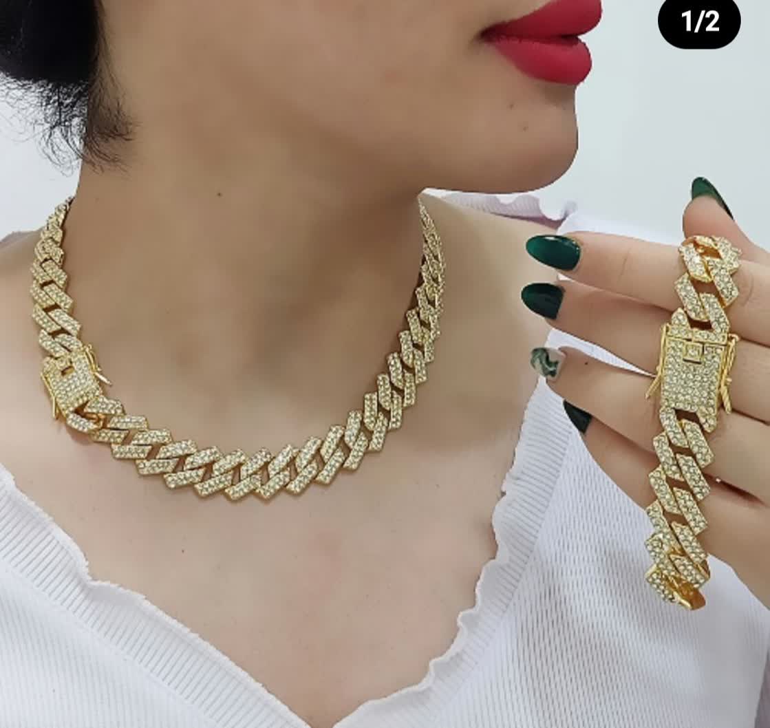 ست فول نگین باقفل کوبایی