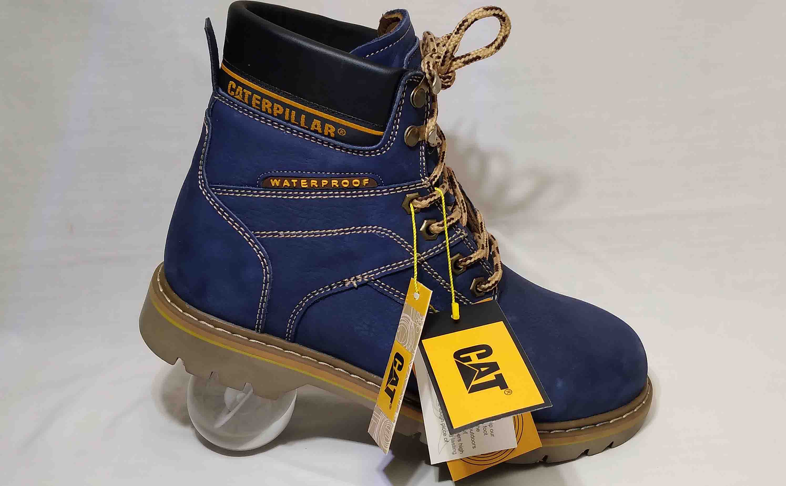 تیم مردانه تمام چرم کاترپیلار رنگ سرمه ای کد 116