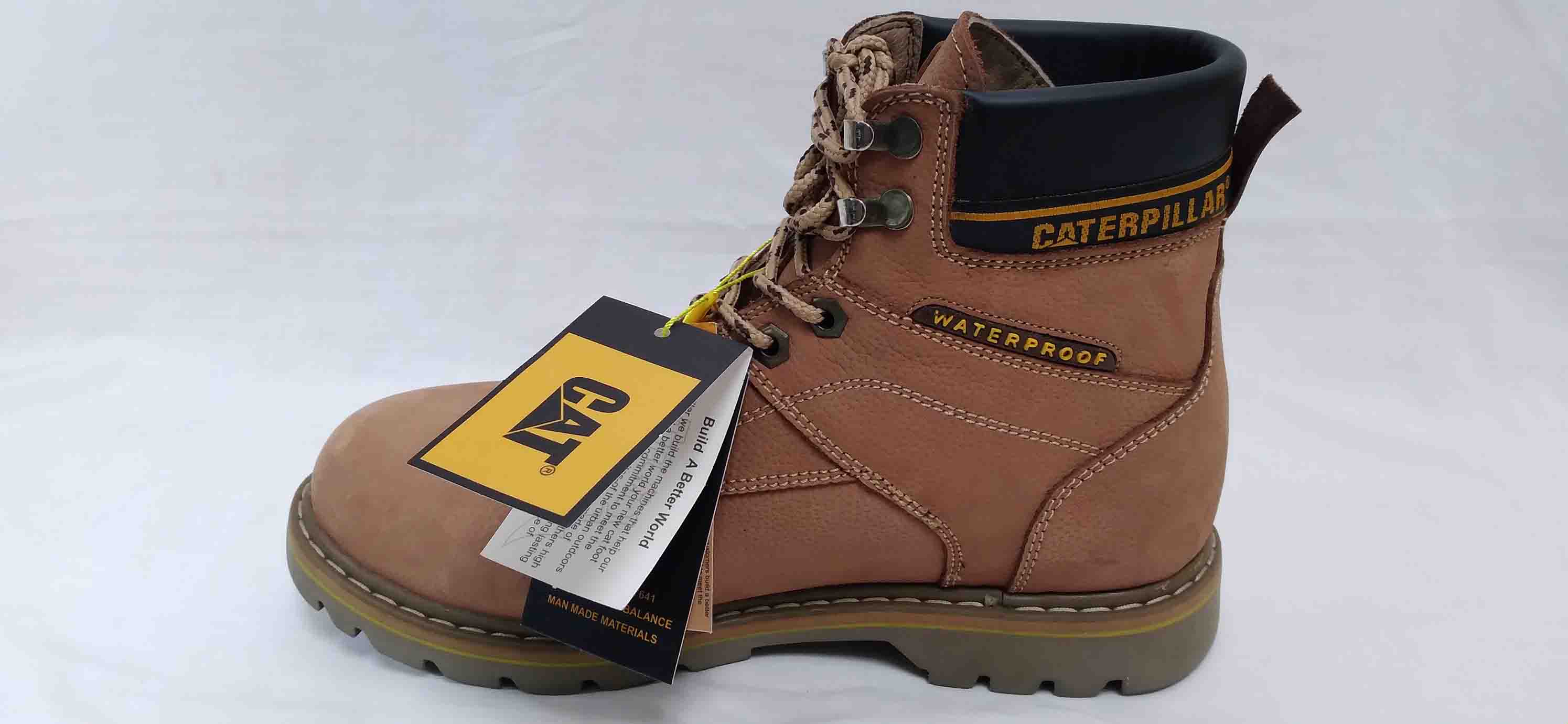 تیم مردانه تمام چرم کاترپیلار رنگ قهوه ی کد 117