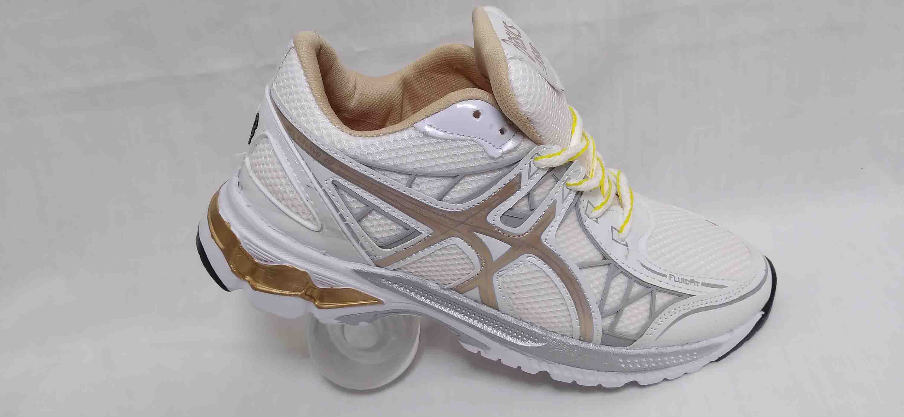 کتونی اسیکس سفید طلایی کد150